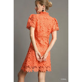 Floral Lace Mini Dress - Greige Goods