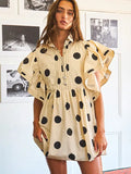 Ruffle Dot Mini Dress - Greige Goods