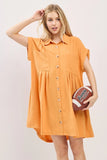 Button Front Shirt Dress - Greige Goods