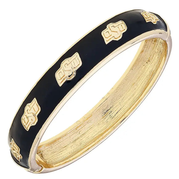 OSU Logo Hinge Bangle - Greige Goods