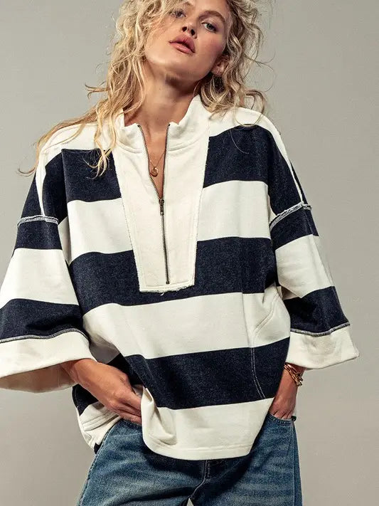 Breezy Striped Pullover Top