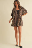 Oversized Puff Sleeve Romper - Greige Goods