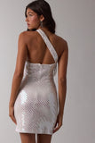 Sequin One-Shoulder Cocktail Mini - Greige Goods