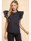 Ruffle Sleeve Top - Greige Goods