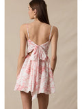 Floral Open Back Mini Dress - Greige Goods