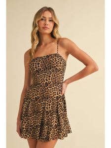 Leopard Sleeveless Mini Dress– Greige Goods Leopard Sleeveless Mini Dress– Greige Goods