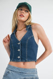 Denim Halter Vest