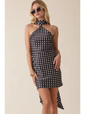 Polka Dot Scarf Mini Dress - Greige Goods