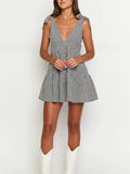 Tie-Strap Gingham Dress - Greige Goods