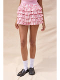 Floral Tiered Ruffle Mini Skort - Greige Goods
