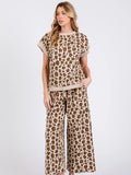 Leopard Scuba Top & Pant Set - Greige Goods