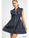 Cinched Waist Mini Dress - Greige Goods