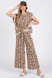 Leopard Scuba Top & Pant Set - Greige Goods