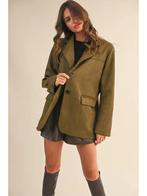 Suede Oversized Blazer
