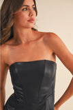 Leather Tube Mini Dress - Greige Goods
