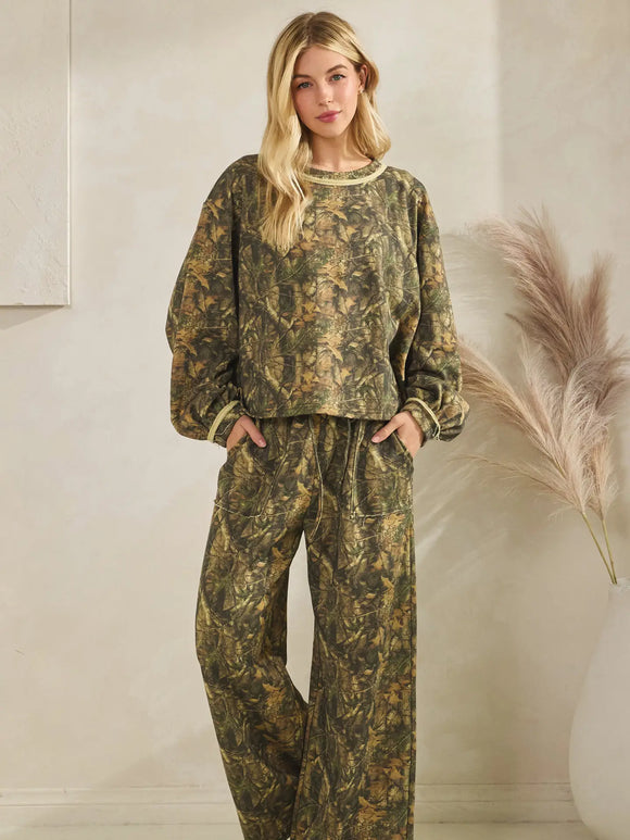 Camo Long Sleeve Pants Set - Greige Goods