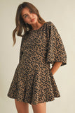 Leopard Print Flare Romper - Greige Goods