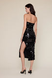 Sequin Side Slit Tube Midi - Greige Goods