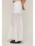 Lace See Through Floral Maxi Skirt