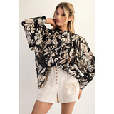 Floral Printed Blouse - Greige Goods