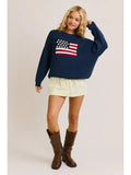 Oversized Flag Sweater Top - Greige Goods
