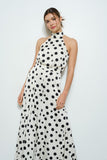 Polka Dot Print Halter Jumpsuit - Greige Goods