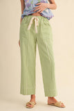 Striped Wide Leg Drawstring Pants