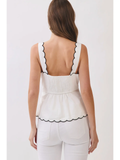 Scallop Trim Sleeveless Top
