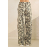 Leopard Side Striped Wide Legged Pants