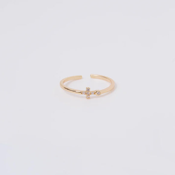 Faith Cross Ring - Greige Goods