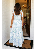 Floral Smocked Maxi Dress - Greige Goods