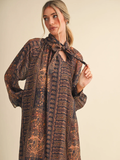 Vintage Print Mini Dress