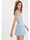 Checker Pocket Mini Dress - Greige Goods