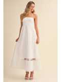 Embroidered Accent Mini Dress - Greige Goods