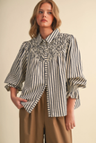 Striped Button Up Top