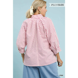Plus Striped Top - Greige Goods