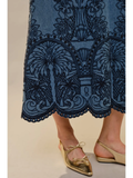 Scallop Edge Denim Maxi Dress - Greige Goods
