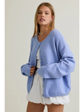 Long Sleeve Crew Neck Sweater Cardigan - Greige Goods
