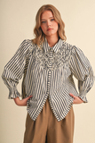 Striped Button Up Top