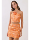 Paisley Floral Print Mini Skirt
