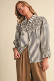 Striped Button Up Top