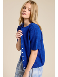 Short Sleeve Button Down Cardigan Top - Greige Goods