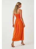 Smocked Maxi Cord Strap Dress - Greige Goods