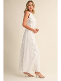 Flower Embroidery Maxi Dress - Greige Goods