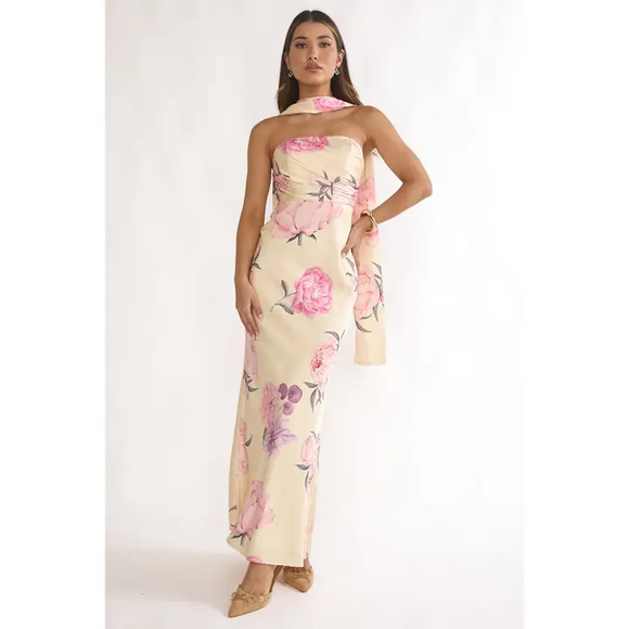 bayside florals maxi dress Bayside Linen Maxi Dress– Greige Goods