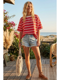 Striped Oversized Tee - Greige Goods