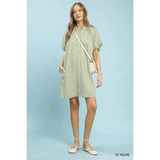 Vertical Stripe Shift Dress - Greige Goods