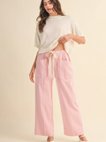 Striped Wide Leg Drawstring Pants