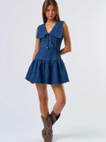 Denim Bib Mini Dress