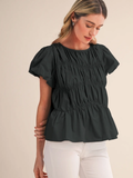 Tiered Bubble Sleeve Top